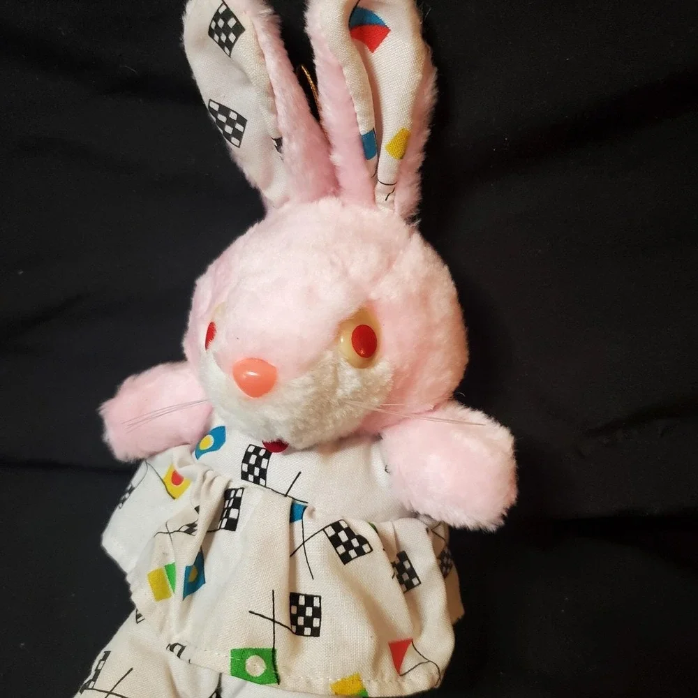 VTG Pink Racecar Checkered Flag Dress 12